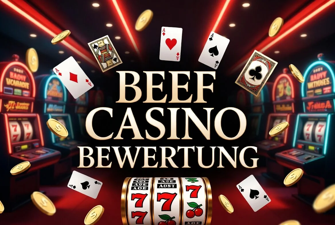 Startbildschirm und Lobby von Beef Casino im Test für Deutschland